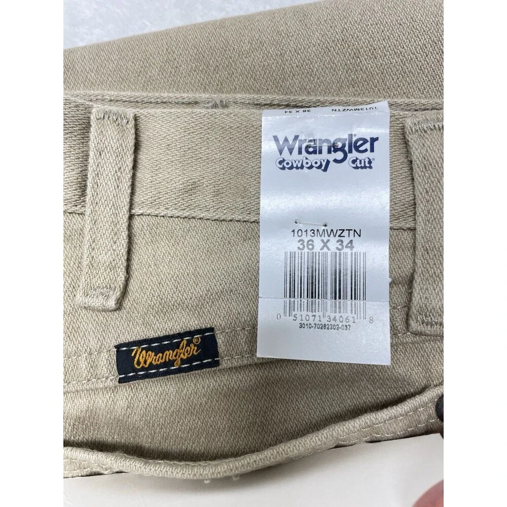 Wrangler Cowboy Cut Jeans 13MWZ Original Fit Tan Denim Men’s 36x34 Rodeo Western